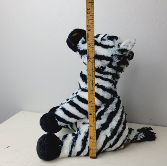 Adventure Planet Zebra Stuffed Zoo Animal Plush Black White Striped 10" Soft - Picture 13 of 15
